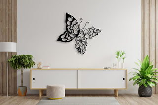 Gorgeous Butterfly Flower Decor Wall Art Cut Metal Sign Laser Cut Metal Signs Custom Gift Ideas