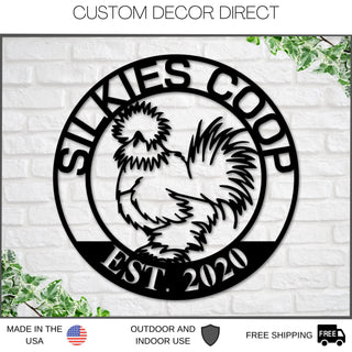 Custom Hen House Sign, Hen House Coop Sign, Silkie Chicken, Our Little Coop Sign Metal Sign, Chicken Sign, Personalized Chicken Coop Sign Laser Cut Metal Signs Custom Gift Ideas