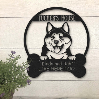 Akita Dog Lovers Funny Personalized Metal House Sign Laser Cut Metal Signs Custom Gift Ideas