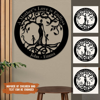 A Mother's Love Is Endless Tree Of Life Metal Art, Custom Mother's Day Gift Laser Cut Metal Signs Custom Gift Ideas