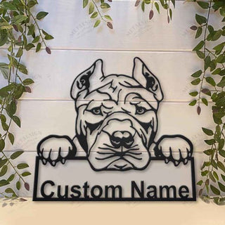 American Bully Dog Personalized Metal Wall Decor, Cut Metal Sign, Metal Wall Art, Metal House Sign Laser Cut Metal Signs Custom Gift Ideas