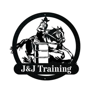 Barrel Racing Monogram, Cut Metal Sign, Metal Wall Art, Metal House Sign Laser Cut Metal Signs Custom Gift Ideas