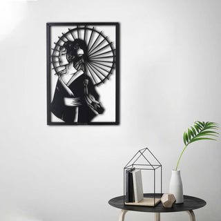 Beautiful Geisha Japanese Culture Decor Wall Art Cut Metal Sign Laser Cut Metal Signs Custom Gift Ideas