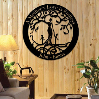 A Mother's Love Is Endless Tree Of Life Metal Art, Custom Mother's Day Gift Laser Cut Metal Signs Custom Gift Ideas