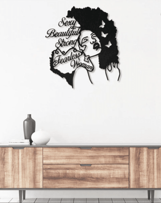 Black Girl Sexy Beautiful Strong Metal House Sign