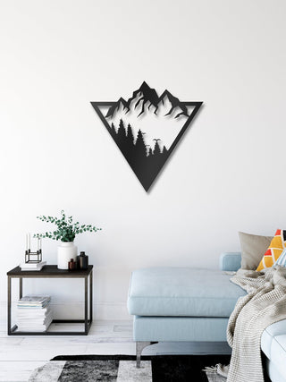 Mountain Nature Forest Decor Wall Art Cut Metal Sign Laser Cut Metal Signs Custom Gift Ideas