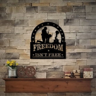 Freedom Isn't Free Sign, Military Decor, Gift For Military Spouse Or Veteran, Patriotic Americana Decor, Custom Metal Wall Sign Laser Cut Metal Signs Custom Gift Ideas