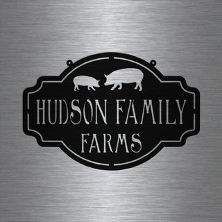 Metal Farm Sign , Pigs Personalized Family Name Metal Sign Housewarming Gift Wedding Gift Personalized Gift Metal Wall Art, Laser Cut Metal Signs Custom Gift Ideas