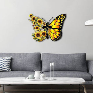 Monarch Butterfly Sunflower Faith Christian Cross Jesus 2 Decor Wall Art Cut Metal Sign Laser Cut Metal Signs Custom Gift Ideas