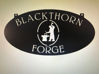 Metal Blacksmith Sign With Blacksmith And Hammer, Metal Wall Art, Metal House Sign Laser Cut Metal Signs Custom Gift Ideas