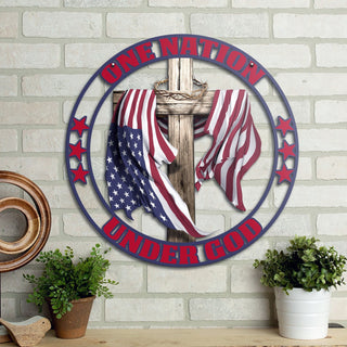 One Nation under God Cut Metal Sign Laser Cut Metal Signs Custom Gift Ideas