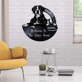 Dog Lovers Welcome To The Boxer's House Personalized Acrylic Sign Laser Cut Metal Signs Custom Gift Ideas