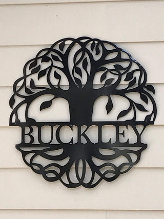 Monogram, Metal Sign, Personalized, Tree Of Life, Wedding, Housewarming, Large, Stainless Steel, Weatherproof, Metal Wall Art, Metal Letter Laser Cut Metal Signs Custom Gift Ideas