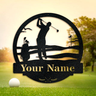 Men Golf Custom Monogram Metal Sign, Wall Art Decor, Personalized Metal Sign, Personalized Name, Metal Name Sign, Kids Sign, Sports, Pga Laser Cut Metal Signs Custom Gift Ideas