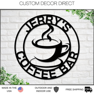 Caf\u00e9 Sign, Coffee Cafe Sign, Custom Caf\u00e9, Coffee Lover, Metal Coffee Sign, Coffee Wall Art, Coffee Decor, Coffee Station Sign, Kitchen Laser Cut Metal Signs Custom Gift Ideas