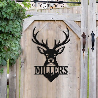 Deer Hunting Head Hunter Metal Sign Monogram, Custom Cabin, Lodge, Wall Decor, Metal Laser Cut Metal Signs Custom Gift Ideas