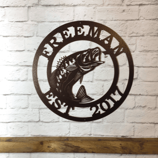 Metal Largemouth Bass Fishing Sign, Cut Metal Sign, Metal Wall Art, Metal House Sign Laser Cut Metal Signs Custom Gift Ideas