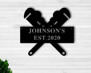 Custom Metal Plumber Sign, Plumber Est Date Sign, Personalized Plumber Sign, Plumber Gift Laser Cut Metal Signs Custom Gift Ideas