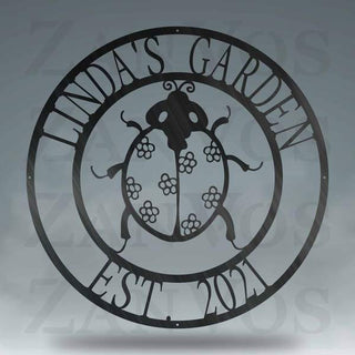 Ladybug Monogram Customized Metal Signs, Custom Metal Sign, Custom Signs, Metal Sign, Metal Laser Cut Metal Signs Custom Gift Ideas