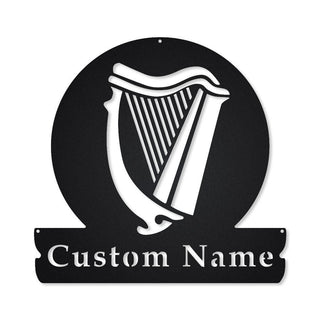 Personalized Celtic Harp Monogram Metal Sign Art, Custom Celtic Harp Metal Sign, Celtic Harp Gifts For Birthday, Music Gift, Laser Cut Metal Signs Custom Gift Ideas