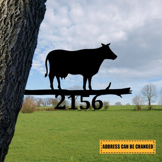 Custom Funny Cow Metal Tree Stake, Farm, Barn Decoration Laser Cut Metal Signs Custom Gift Ideas