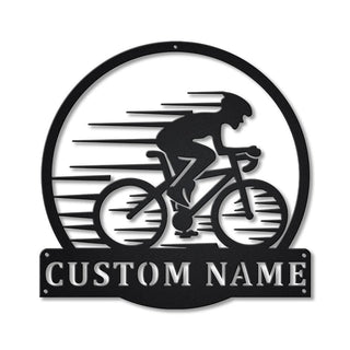 Personalized Cycling Sport Monogram Metal Sign Art, Custom Cycling Sport Metal Sign, Hobbie Gifts, Sport Gift, Birthday Gift Laser Cut Metal Signs Custom Gift Ideas