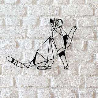 Geometric Cat Ver 2 Cat Lovers Wall Art Decor Cut Metal Sign Laser Cut Metal Signs Custom Gift Ideas