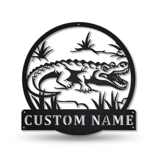 Personalized Crocodile Metal Sign Art, Custom Crocodile Metal Sign, Animal Funny, Father's Day Gift, Pets Gift, Birthday Gift Laser Cut Metal Signs Custom Gift Ideas