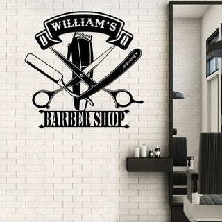 Personalized Barber Shop Equipment Metal Sign, Barber Shop Sign, Custom Hairstylist Sign, Gifts For Hairdresser, Haircut Salon, Home Decor Laser Cut Metal Signs Custom Gift Ideas