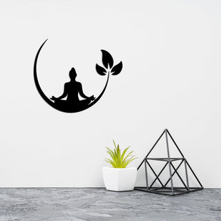 Metal Yoga Meditation Theraphy Decor Wall Art Cut Metal Sign Laser Cut Metal Signs Custom Gift Ideas