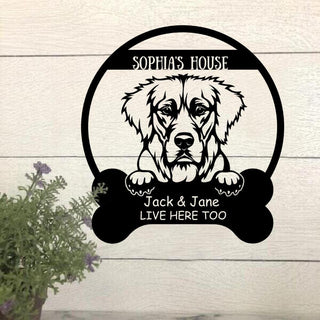 Dog Lovers Personalized Funny Metal Sign Dog House Laser Cut Metal Signs Custom Gift Ideas