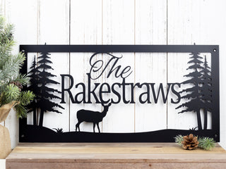 Custom Name Sign, Custom Metal Sign, Metal Sign, Personalized Sign, Lake Home Decor, Cabin Decor, Rustic Decor, Metal Wall Art, Deer, Laser Cut Metal Signs Custom Gift Ideas