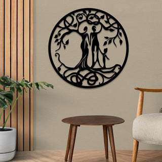 Mom, Dad And Kid Tree Of Life Metal Sign, Wedding Gift Laser Cut Metal Signs Custom Gift Ideas