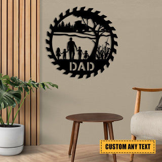 Customized Text Father And Children Farm Metal Sign, Tractor Sign Laser Cut Metal Signs Custom Gift Ideas