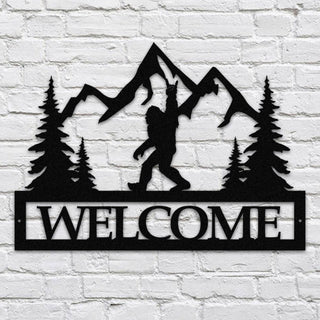 Custom Any Text Bigfoot Say Hi Metal Art, Cabin Decor, Camping Gift Laser Cut Metal Signs Custom Gift Ideas