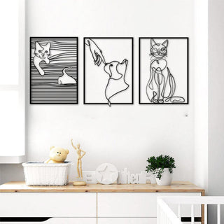 Cat Dad 3pack Cat Lovers Metal Wall Art Laser Cut Metal Signs Custom Gift Ideas