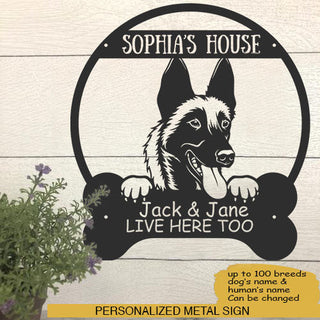 Malinois's House Dog Lovers Personalized Metal Sign Laser Cut Metal Signs Custom Gift Ideas