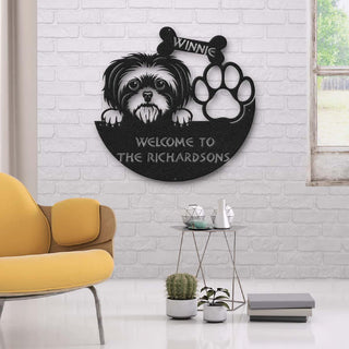 Dog Lovers Funny Welcome To Family Personalized Metal Sign Laser Cut Metal Signs Custom Gift Ideas