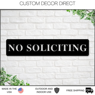 No Soliciting Sign, No Soliciting Metal Sign, Custom Text Sign, Metal Front Door Sign, Soliciting Sign, Do Not Disturb Sign, Personalized Laser Cut Metal Signs Custom Gift Ideas