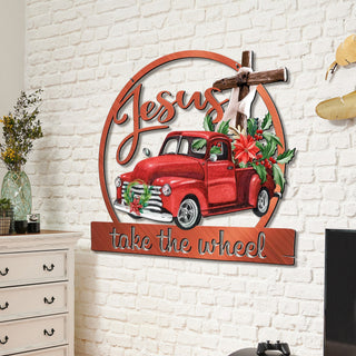 Jesus take the wheel Cut Metal Sign Laser Cut Metal Signs Custom Gift Ideas