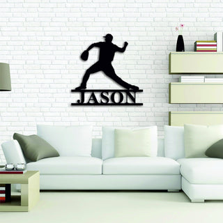 Personalized Baseball Name Sign, Metal Baseball Wall Sign, Baseball Player Christmas Gift, Baseball Wall Art, Boys Room Sign, Son Holiday Laser Cut Metal Signs Custom Gift Ideas