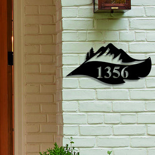 Mountain Address Sign, Custom Metal Address Sign, Personalized Metal House Number Sign, Metal Address Wall Decor, Address Plaque, Outdoor Laser Cut Metal Signs Custom Gift Ideas