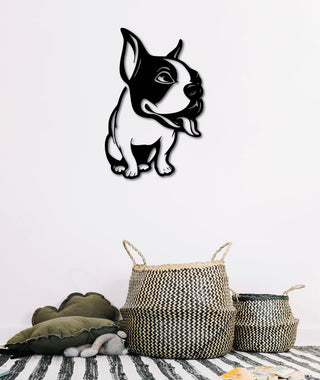 Friendly French Bulldog Dog Wall Art Decor Cut Metal Sign Laser Cut Metal Signs Custom Gift Ideas