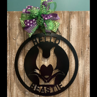 Dsney Villains Maleficentinspired Personalized Wall Decor Or Door Hanger, Custom Lettering, Great Gift Idea For Super Fan Laser Cut Metal Signs Custom Gift Ideas