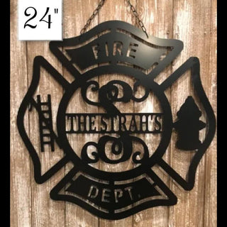 Fire Department Gifts Personalized Fireman Wall Decor Fireman Christmas Gift Custom Name Wall Decor Family Name Or Address Laser Cut Metal Signs Custom Gift Ideas