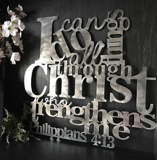 I can do all things through Christ Metal House Sign Laser Cut Metal Signs Custom Gift Ideas