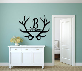 Deer Antler Metal Name Sign Beautiful Last Name Metal Sign Personalized Home Decor Living Room Housewarmingwedding Anniversary Gift Laser Cut Metal Signs Custom Gift Ideas