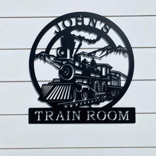 Train Name Plaque, Cut Metal Sign, Metal Wall Art, Metal House Sign Laser Cut Metal Signs Custom Gift Ideas