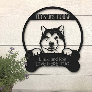 Alaskan Malamute Dog Lovers Funny Personalized Metal House Sign Laser Cut Metal Signs Custom Gift Ideas