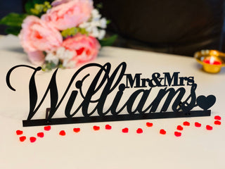 Wedding Name Metal Sign Mr And Mrs Sign Custom Name Sign Personalized Surname Sign Sweetheart Table Decor Last Name Centerpiece Laser Cut Metal Signs Custom Gift Ideas